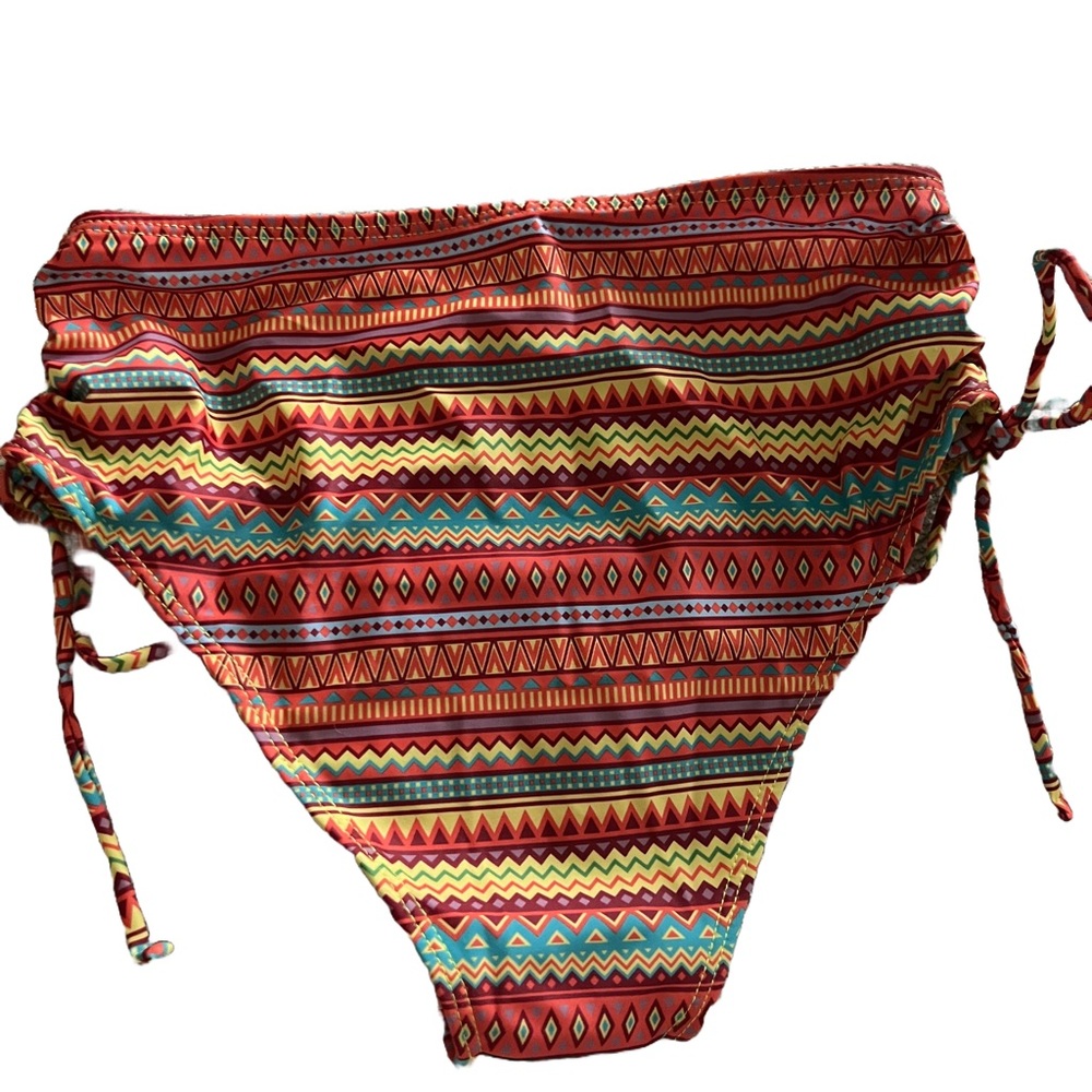 Multicolor Ethnic Print Bandeau Bikini Set - Picture 5 of 15